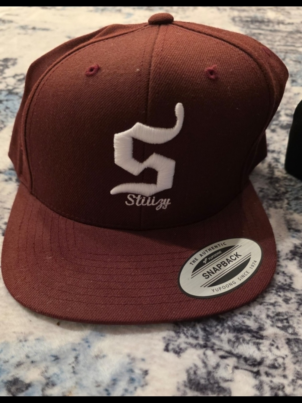 💥💥5 For $25💥💥 Stiiizy Snapback Hat in Deep Burgundy with White Logo